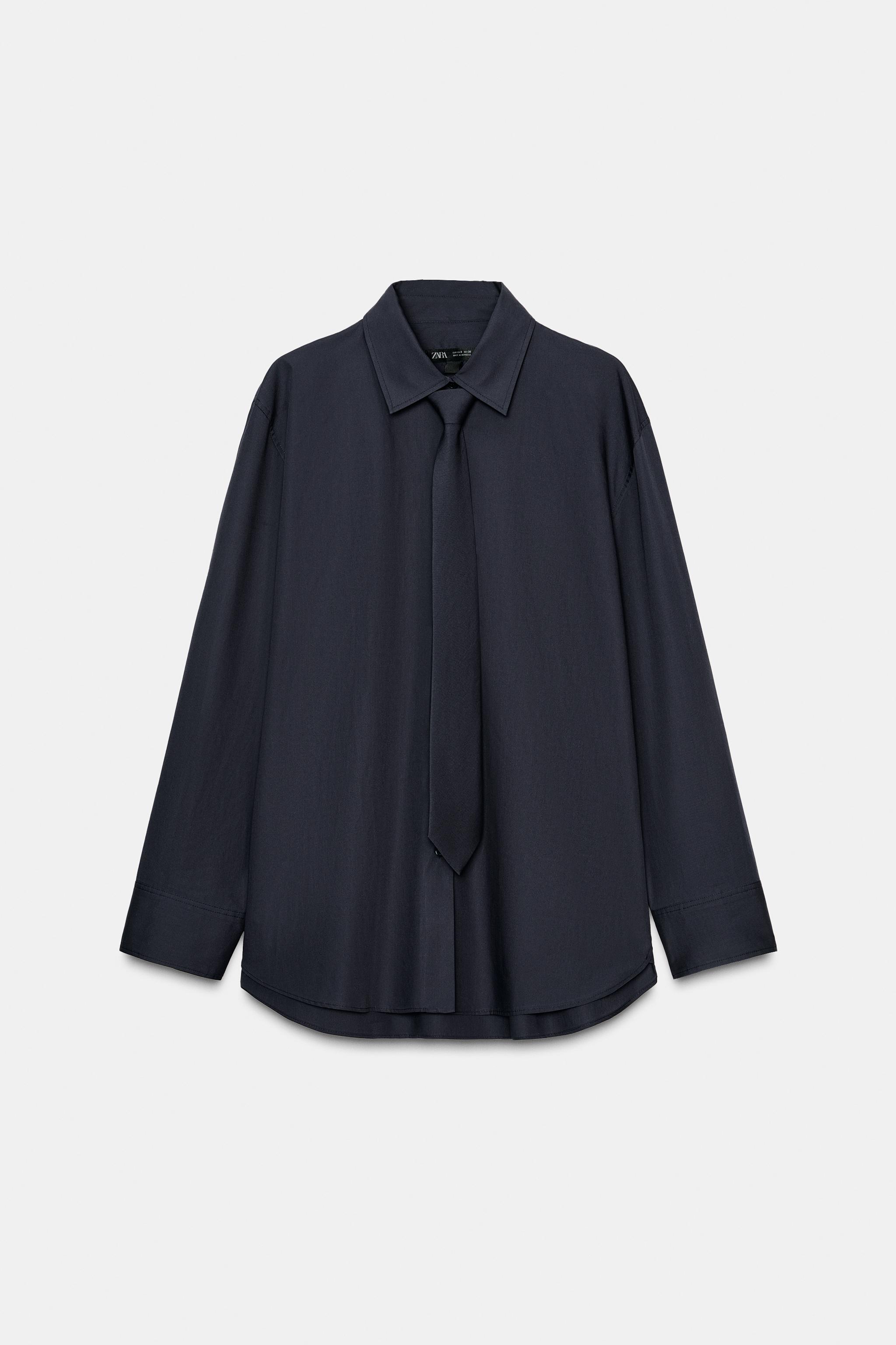 ZW COLLECTION POPLIN TIE SHIRT